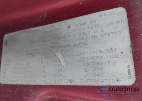 1995 Chevrolet S Truck S10 z USA, uszkodzony, nr VIN 1GCCS14Z0S8215016